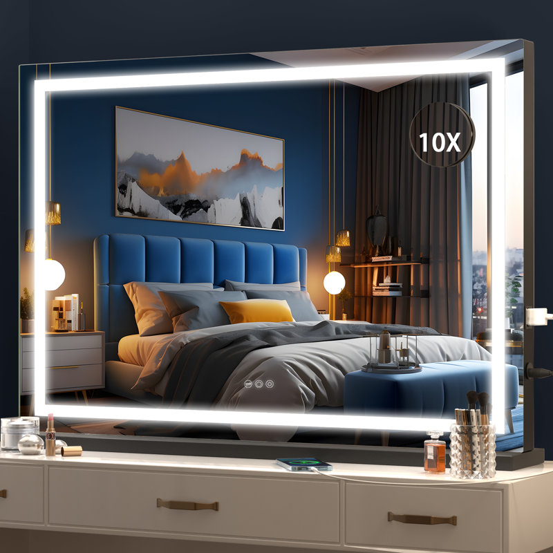 Miroirs de salle de bain et de salle de bain Brodowsky, 32 po x 22 po, Noir