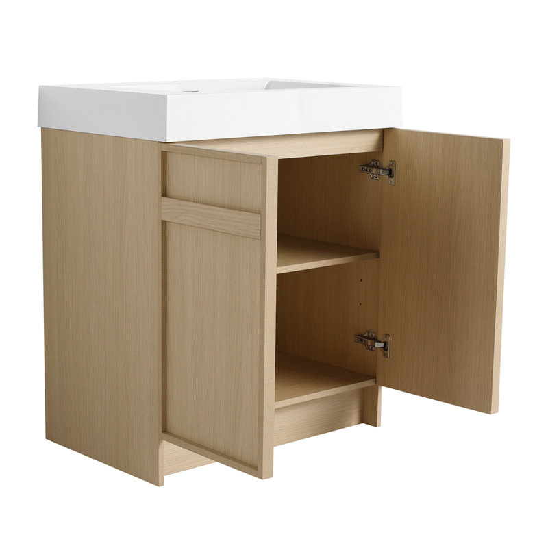 Meuble-lavabo autoportant avec lavabo en résine