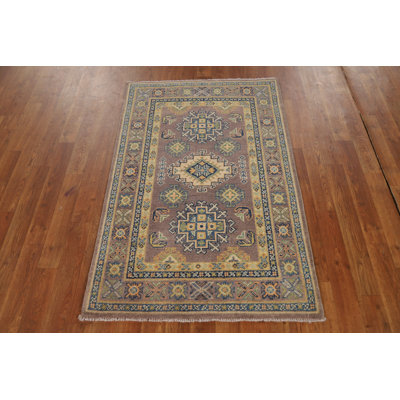 Brown Kazak Handmade Accent Rug 3x4