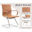 Averyon Leather Conference Chair Cantilever Office Chairs with Waterproof PU Leather Curved Armrests Ergonomic Office Guest Seating-469324468