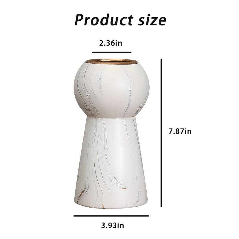 Ceramic Table Vase, 7.87" H x 3.93" W x 3.93" D