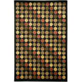 Aadi Polka Dots Hand-Knotted Wool Red/Black/Yellow Area Rug