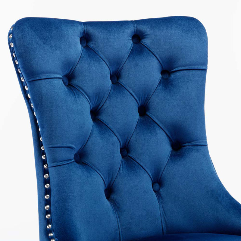 Gigee Dining Chair, Chrome, Blue
