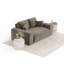 Two-seater square arms loveseat sofa-1401887447