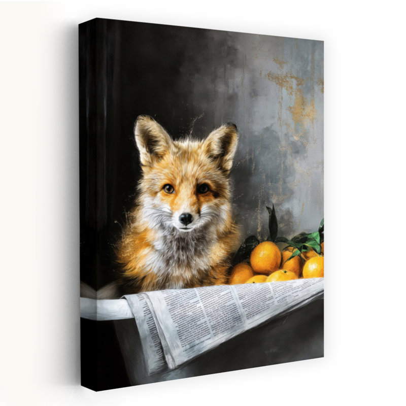 Fox In Bathtube 5 1 Piece Wrapped Canvas Wall Art, 91.44 cm H x 60.96 cm W