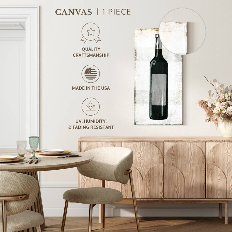 Bouteille de vin, H 24 po x l 12 po