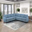 Fauteuil d'appoint avec accoudoirs, mobilier de salon - capitonnage bleu