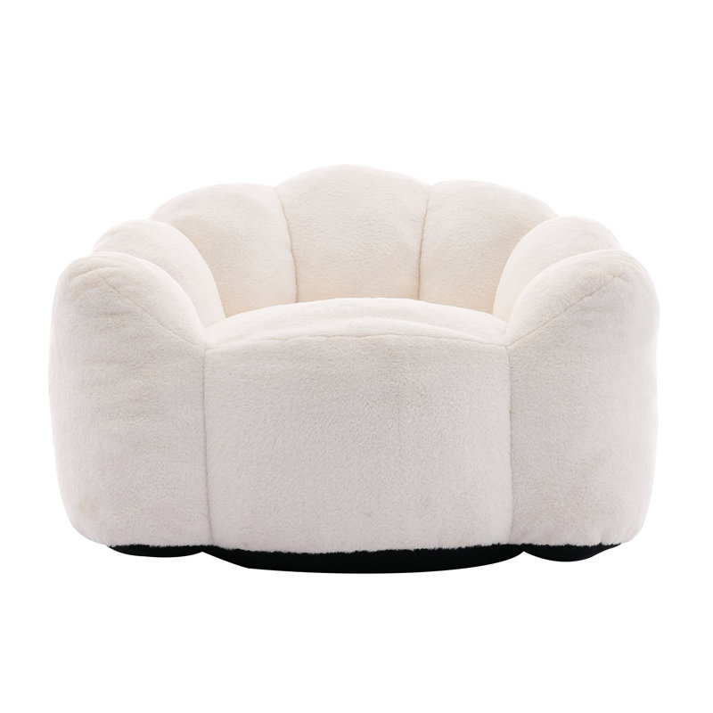 Canapé à compression Lotus, Fausse fourrure beige