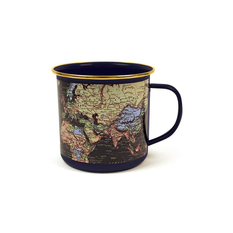 Man Of The World Enamelware Camping Mug, Blue