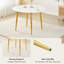 With a clever retractable mechanism, the White Pattern MDF table top and metal legs and has a smooth and delicate surface.The unique look creates the sleek silhouette of a modern home.