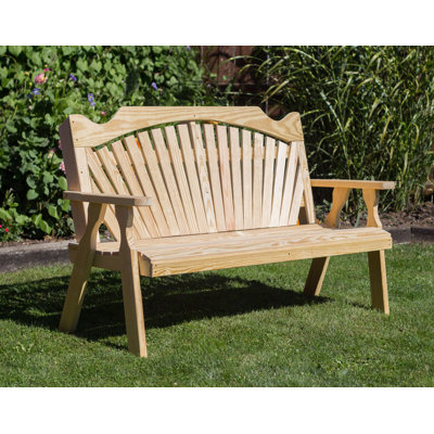 Fanback Wooden Garden Bench by Red Barrel Studio
