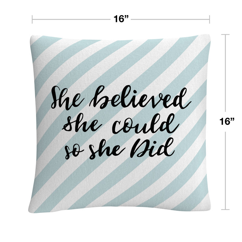 ABC Striped Throw Pillow, Blue