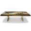 Walnut Metal Base Dining Table-494471447