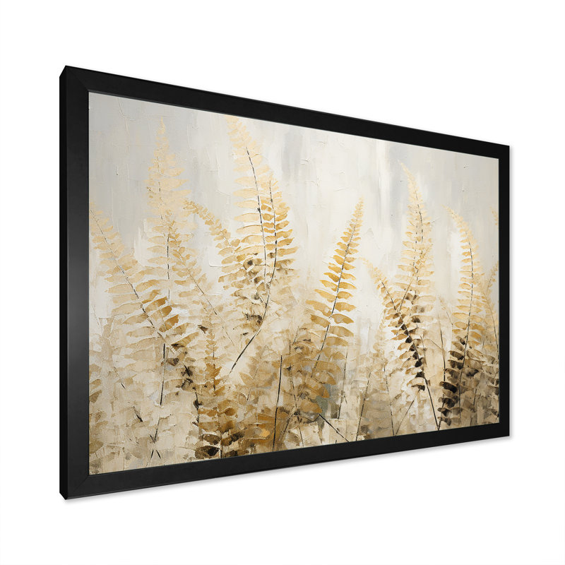 «Golden Ferns Silent Gracefulness» sur toile, Cadre simple noir, H 12 po x l 20 po x P 1 po