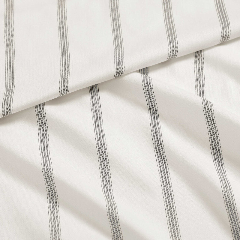 Tommy Bahama La Vida Stripe Cotton Sheet Set, Beige Palm Leaf, King Sheet Set with 2 Pillowcases