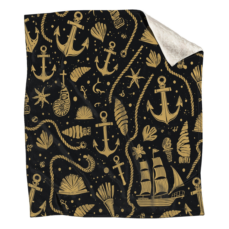 Couvertures à motif nautique, L 60 po x H 80 po