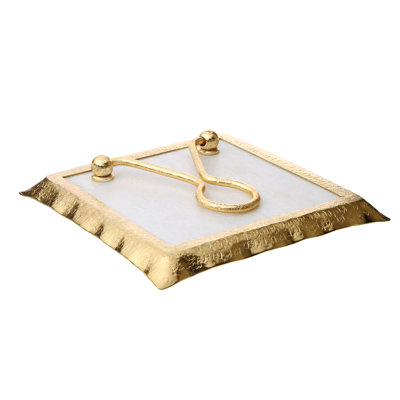 Porte-serviettes plat en marbre carré