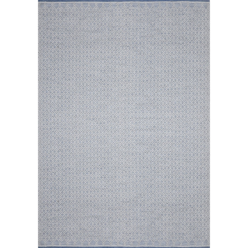 Tapis bleu recyclé tissé à la main Global Recycled Standard, Rectangle 9 pi x 13 pi