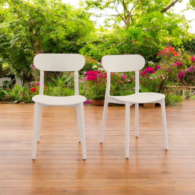 Ensemble de 2 chaises empilables en plastique recyclé Patioflare Plus