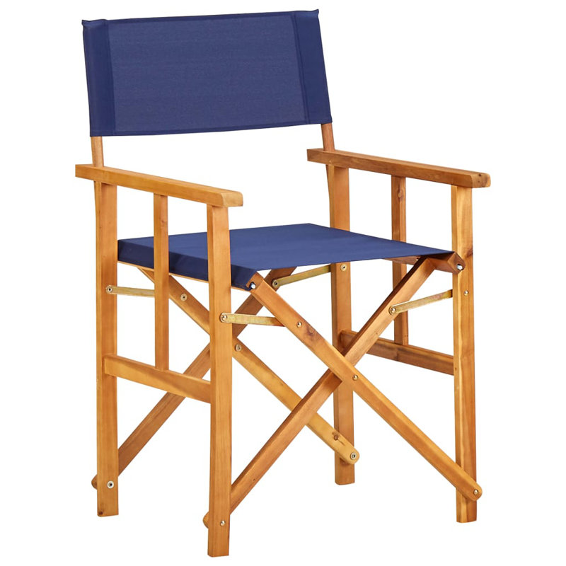 Aaraiz Folding Director Chair, Blue, Brown