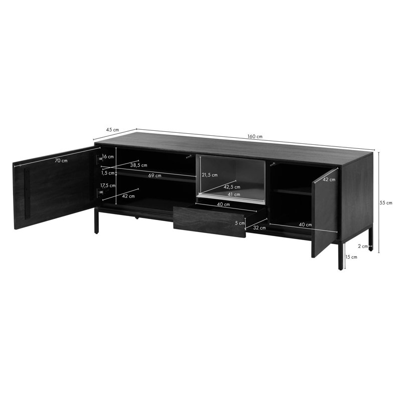 Chicago Unfinished TV Stand, in Grey