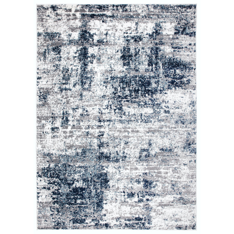 Tapis gris / bleu / ivoire Willington, Rectangle 12 pi x 15 pi