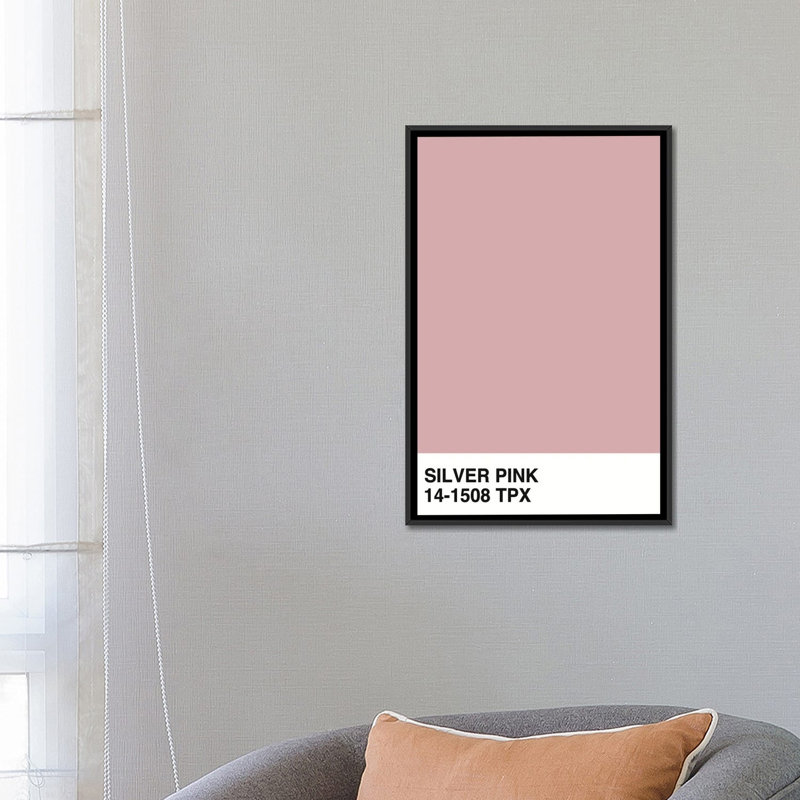 « argenté rose 14-1508 tpx », impression sur toile, H 26 po x l 18 po x P 1,5 po, Toile avec cadre noir, Pas de tapis