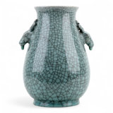 Porcelain Deer Head Handled Vase
