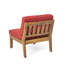 Ensemble de canapé modulaire en bois d'acacia avec coussins rouges 5 pièces Grenada, finition teck