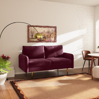 Casey 58" Velvet Round Arms Sofa Loveseat