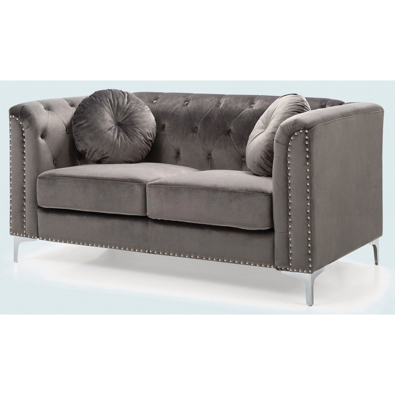 Contemporary Dark Gray Loveseat