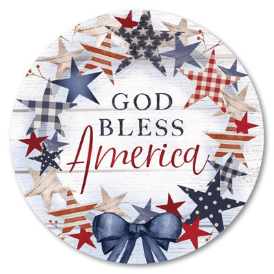 Couronne circulaire en bois Celebrate 250 God Bless America