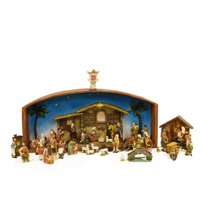 Ensemble de 52 crèches de Noël avec famille Sainte famille 52,5 po