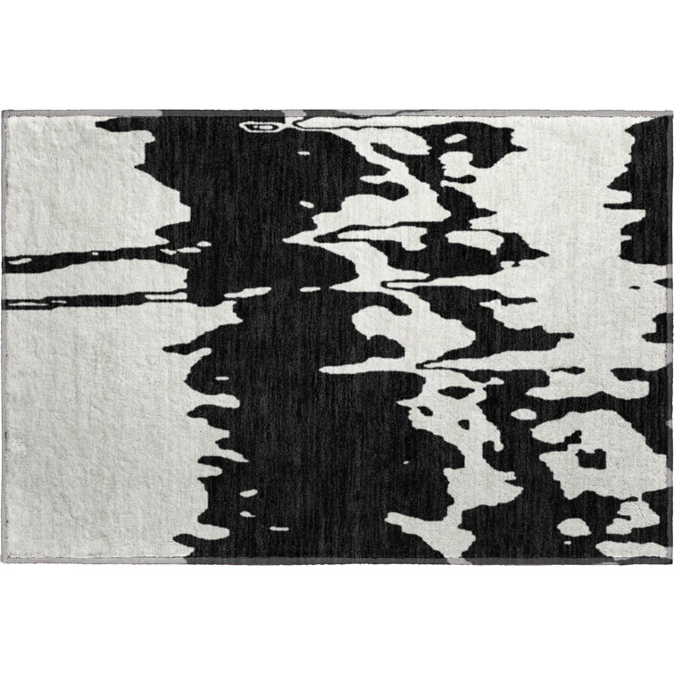 Premium Machine Washable Prisco Black Rug