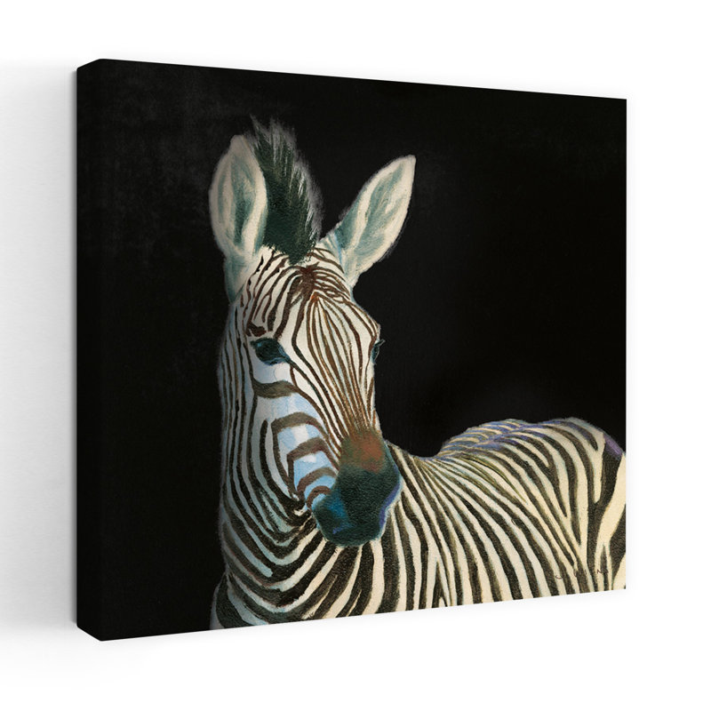 Art contemporain noir avec animaux d'Afrique, H 32 po x l 32 po