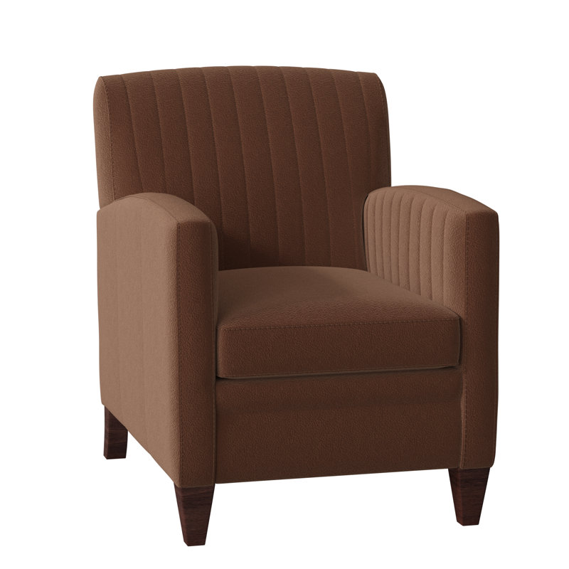 Barnabus Leather Club Chair, Outsider Raven Genuine Leather, Mahogany