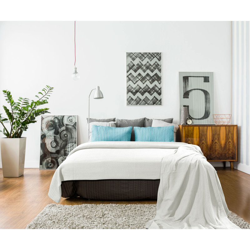 Couverture thermique 100% coton super douce et super douce, Très grand, Ivoire
