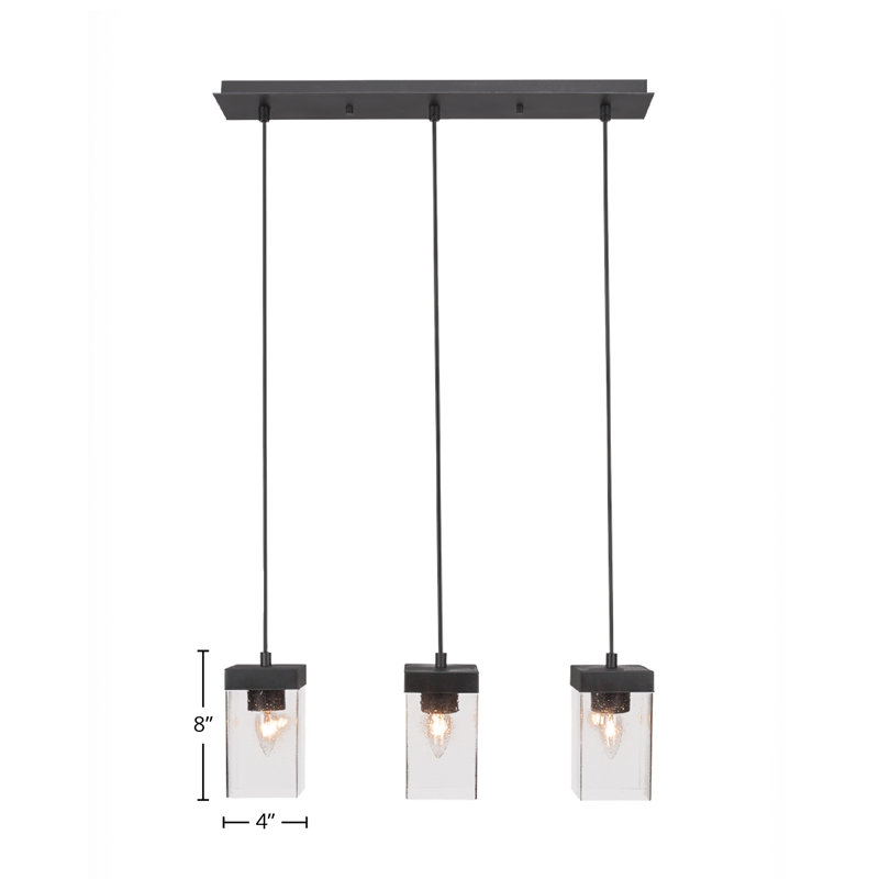 Luminaire suspendu grappe 3 lumières Nouvelle, Espresso, Clair