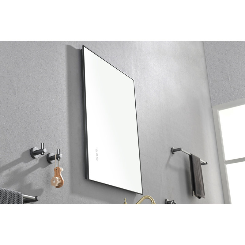 Miroir à DEL pour meuble-lavabo 32 po x 24 po - brouillard, fixation murale, grand, réglable, avec plusieurs options d'éclairage