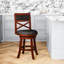 Counter Height Swivel Stool, Cherry Finish, Charcoal Fabric Seat & Charcoal. Hardwood Construction. 360-Degree Rotation. Padded Seat. Stable Flared Legs. Simple Assembly Required