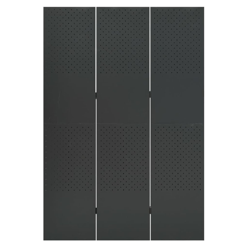 Anthracite Steel 3-Panel Folding Room Divider
