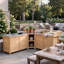 Ensemble de cuisine d'extérieur en cèdre en L 4 pièces avec évier, armoires de rangement et centre de bar - Naturel-133988393