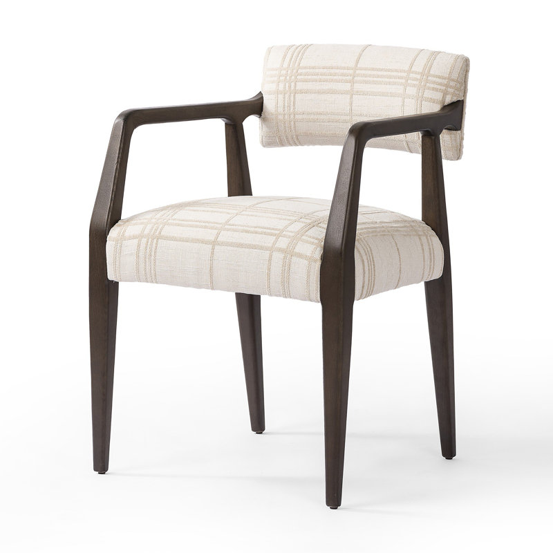 Lajeana 20.28'' H Tufted Upholstered Oak Armchair, Sheffield Ivory