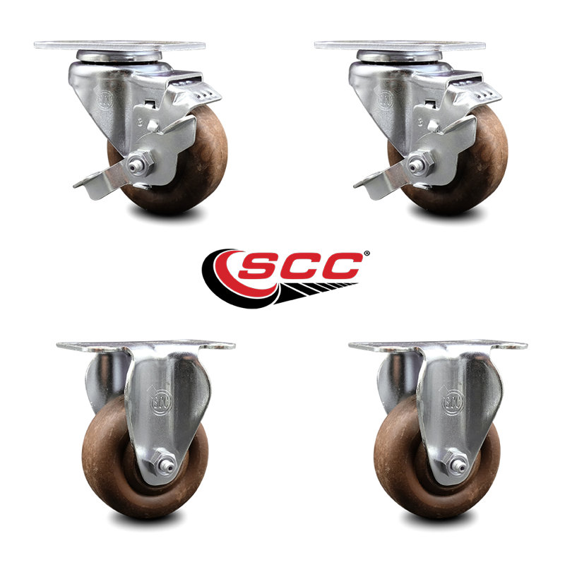 4 Piece Glass Filled Nylon Caster Set