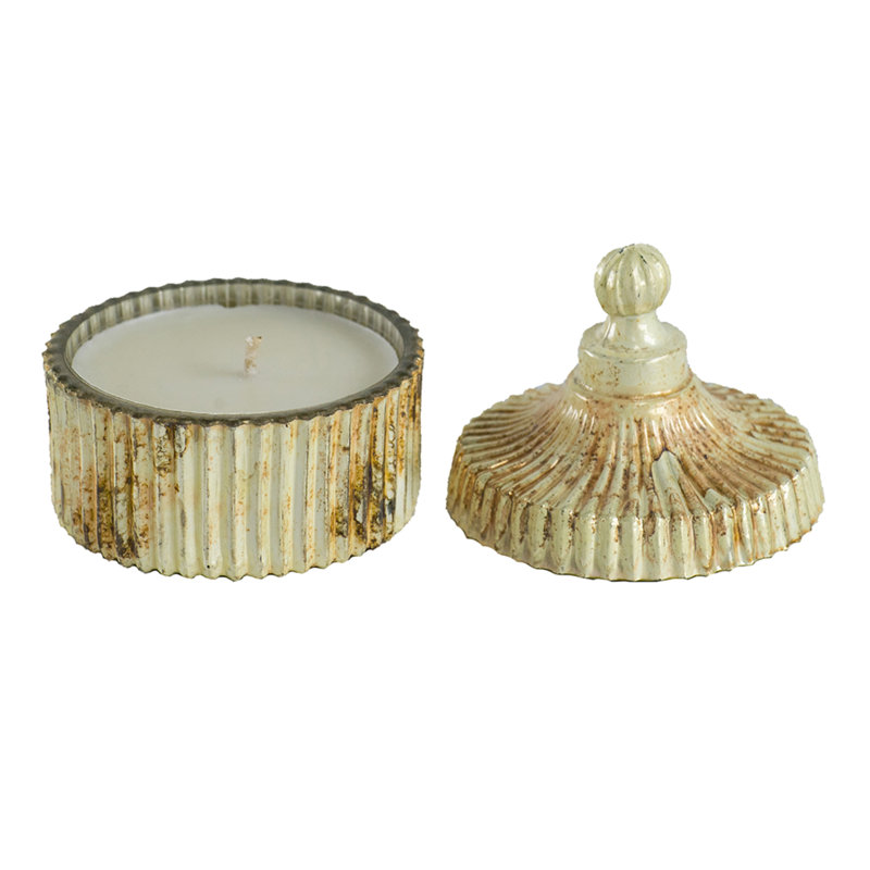 Bougie parfumée en pot avec support en verre
