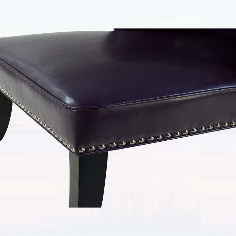 Fauteuil d'appoint en similicuir avec garniture de rivets, canapé de salon confortable pour la maison et la réception, mauve