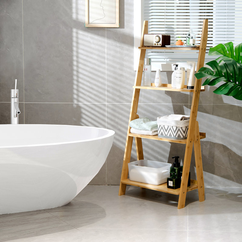 Étagère de rangement en bambou à 4 niveaux Kazuha Latitude Run®, (4 tablettes) H 47 po x l 21 po x P 12 po, Naturel