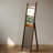 Retro Rectangular Black Walnut Full-Length Mirror