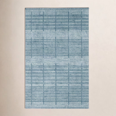Nona Blue Hand-Woven Geometric Rug