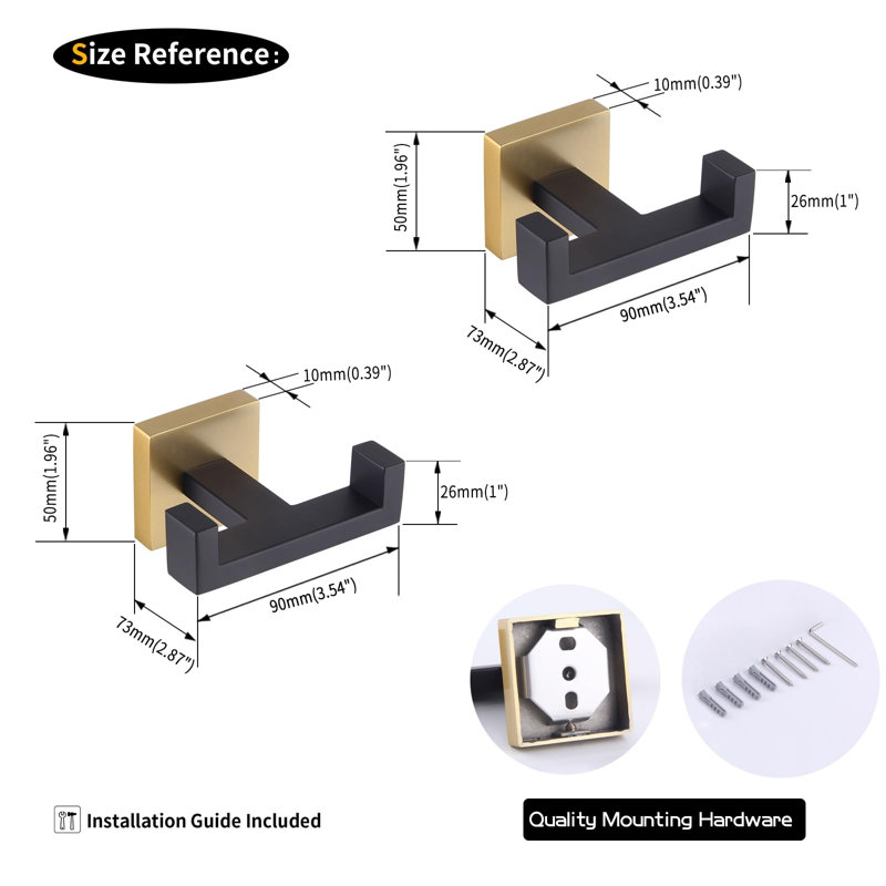 9.45'' 2 Towel Bar, Gold/Matte Black
